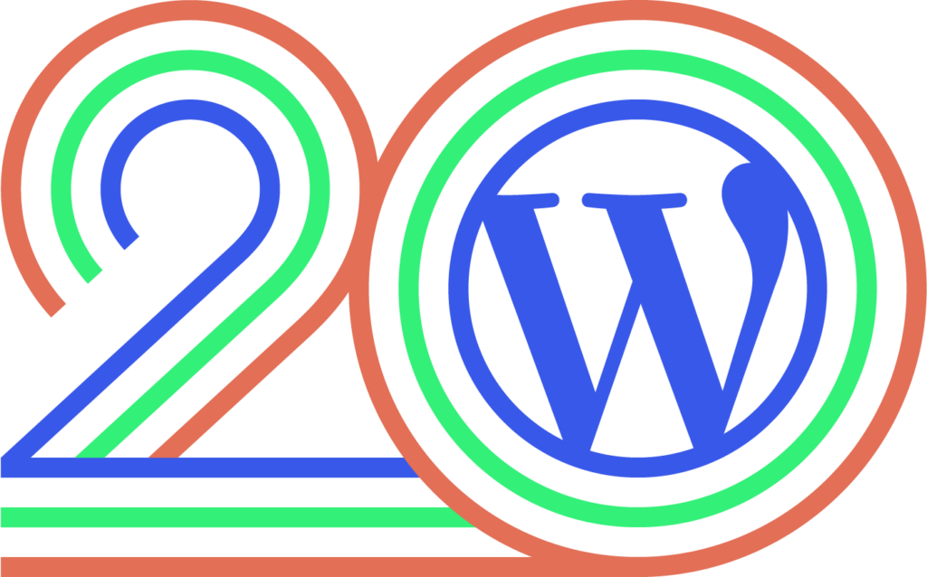 The WordPress 20 multicolor logo
